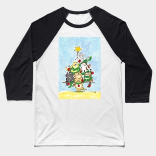 Christmas Cats Baseball T-Shirt